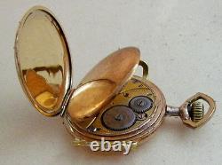 ELGIN Hunter Enamel Dial Gold Plated case Vintage USA mens mechanical Wristwatch