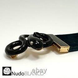 Eternal Love Victorian English Snake Bracelet 15ct Gold Black Enamel C1839
