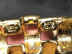 Extra Wide Vintage Kenneth Lane Metallic Bronze & Black Enameled Bracelet