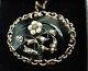 Fabulous Large Victorian 9ct Enamel Seed Pearl & Diamond Mourning Brooch 33.7g