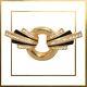 Givenchy. Art Deco Style Gold Plated, Black Enamel & Swarovski Crystal Brooch