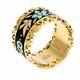 Gucci Icon Blooms Band Ring 18ct Gold With Black Enamel Rrp £1840