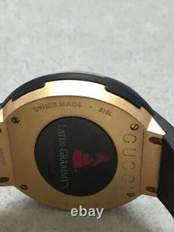GUCCI Quartz Watch Digital Enamel Black I-Gucci Grammy 49mm Used JAPAN