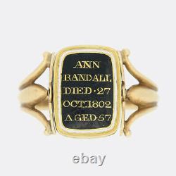 Georgian Gold Ring Georgian 1802 Black Enamel Mourning Ring 15ct Yellow Gold