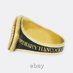 Georgian Mourning Ring Black Enamel Snake Ring 15ct Yellow Gold Perfect Condit