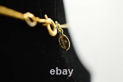 Givenchy Signed Vintage Pendant Necklace Logo G Black Enamel Gold 80s Rare BinP