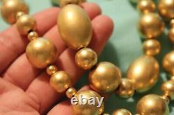 Givenchy Vintage Necklace Matt Gold Tone BEADED ESTATE Jewelry NEW w tags
