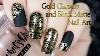 Gold Chrome U0026 Black Matte Nail Art