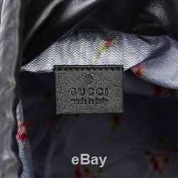Gucci Black Vinyl, Lambskin & Rust Enamel Bucket Bag Hb3223
