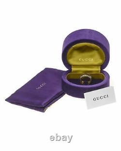 Gucci Diamantissima 18k Yellow Gold And Black Enamel Ring Sz 8 YBC284722002017