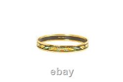HERMES Gold Plated / Black Enamel Emaiyu Bracelet F02321