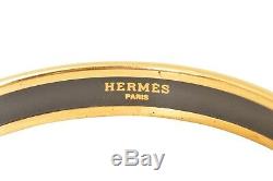 HERMES Gold Plated / Black Enamel Emaiyu Bracelet F02321
