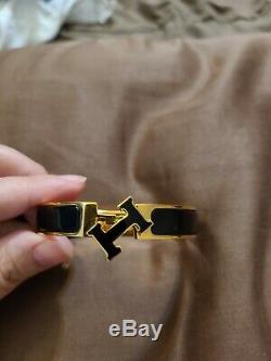 Hermes Clic H Noir gold tone Bracelet Size PM