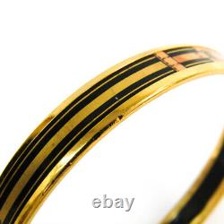 Hermes Emmaille Belt Cloisonné/enamel Bangle Black, Gold BF511587