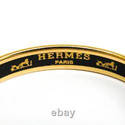 Hermes Emmaille Belt Cloisonné/enamel Bangle Black, Gold BF511587
