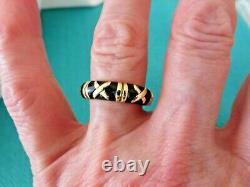 Hidalgo 18k Gold Black Enamel 5.5 MM X Eterlity Band Ring Sz 6 1/2