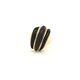 Kabana Black Enamel 14k Yellow Solid Gold Wide Fashion Dome Ring Size 6.25 New