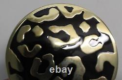 L'OBJET Black Gold Leopard Gold Plated Enamel Coasters (Set of 4) NEW RRP160