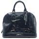 Louis Vuitton Alma Handbag M90061 Vernis Enamel Black Used Women Lv Noir