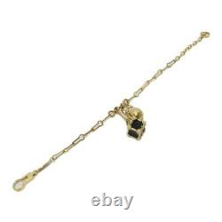 LOUIS VUITTON Bracelet Chaine Egg Trunk Mini M68934 Metal black enamel Gold LV