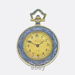 Longines Art Deco Enamelled Pocket Watch 14ct Yellow Gold