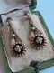 Lovely Antique Victorian 9 Ct Gold Mourning Black Enamel Seed Pearl Earrings