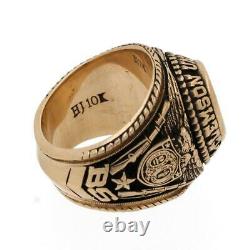 Men's Class Ring 10K Yellow Gold Clemson University 1889 Black Enamel Inlay 8.75