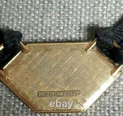 Michaela Frey Gold Plated Enamel and Black Silk Necklace Austria