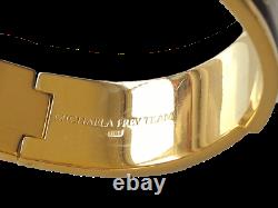 Michaela Frey TEAM Black Orange Brown Plated Gold 18k Clasp Royal Bangle
