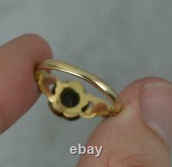 Mid Victorian 15ct Gold Black Enamel and Diamond Mourning Ring