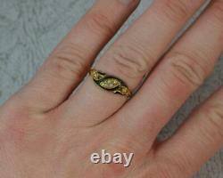 Mid Victorian 18ct Gold Black Enamel & Pearl Mourning Band Ring d0265