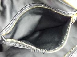 Miu Miu Hand bag Logo Black Gold Enamel leather Woman Authentic Used T8703