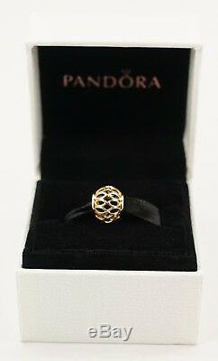 NEW Authentic Pandora 14K Gold Royal Victorian with Black Enamel Charm 750814EN16