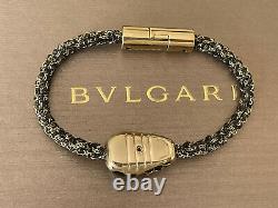 NEW Bvlgari Serpenti Black Enamel & Gold Chain Bracelet Bulgari Harrods Receipt