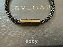 NEW Bvlgari Serpenti Forever Black & Gold Metallic Enamel Bracelet Bulgari