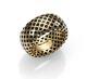 Nib Gucci Diamantissima 18k Yellow Gold Black Enamel Band Ring Size 5.25 $1,205