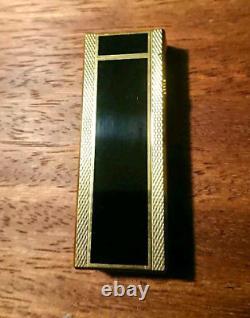 Near MINT! Dunhill Gold Black Enamel Vintage Rollagas Lighter Case Box WORKING