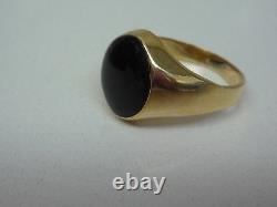 New 9ct 9k yellow gold solid oval signet ring onyx black enamel all sizes 6.5grs