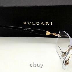 New BVLGARI Eyeglasses 2190-B 2014 53-16 Gold & Black Rimless Frames with Crystals