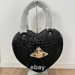 New Vivienne Westwood Embossed 2way Heart Bag Handbag shoulder bag black