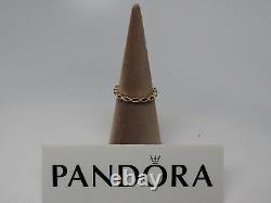 New withHinge Box Pandora 14K Gold Royal Victorian with Black Enamel Ring 150173EN16