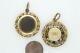 Pair Antique English Gold Black Enamel Hair Mourning Lockets C1829 Sarah Barton