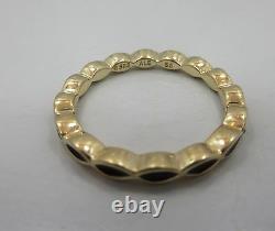 Pandora 14k GOLD Royal Victorian BLACK Enamel STACKING Ring 150173EN16 size 7.25