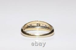 Perfect 14k Gold Natural Diamond And Black Enamel Decorated Pretty Ring