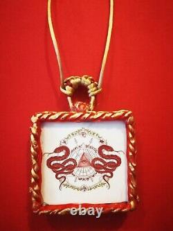 Picatrix talisman pendant magic necklace men jewelry amulet gift idea snakes red