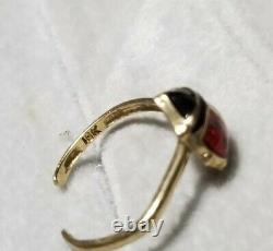 QVC 10k yellow gold Ladybug red black enamel toe ring