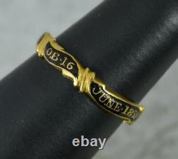 Rare Early Victorian 18ct Gold and Black Enamel Full Eternity Mourning Band Ring