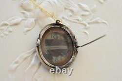 Rare MAGNIFICENT! Antique STERLING/GOLD/PEARLS MOURNING LOCKET Necklace Brooch