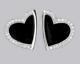 Roberto Coin Heart Earrings Diamond & Black Enamel 18ct White Gold Earrings 2005