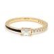 Si/h Baguette Round Diamond Ring 14k Yellow Solid Gold Black Enamel Jewelry